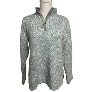 Roama Womens Quarter Zip Sweatshirt Size 6 Blue Nordic Alpine Ski Sustainable